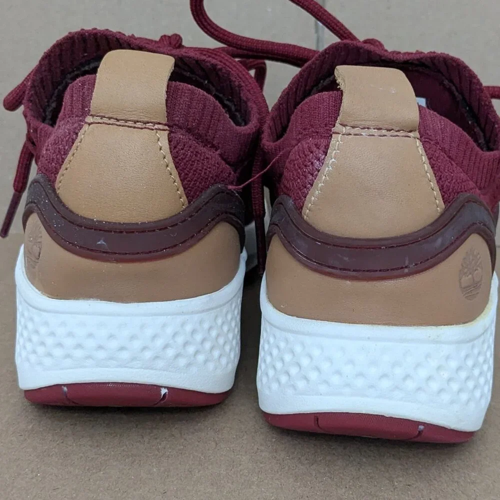 Timberland Sneakers Women's 8 Wine Red Flyroam Go Knit Tennis Shoes